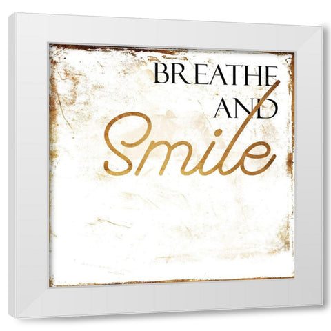 Breath And Smile White Modern Wood Framed Art Print by Villa, Mlli