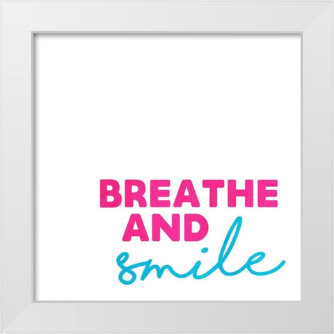 Breath And Smile Kid White Modern Wood Framed Art Print by Villa, Mlli