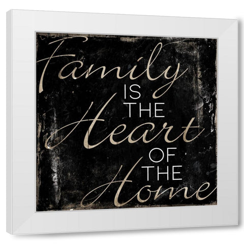 Family Heart Home White Modern Wood Framed Art Print by Villa, Mlli