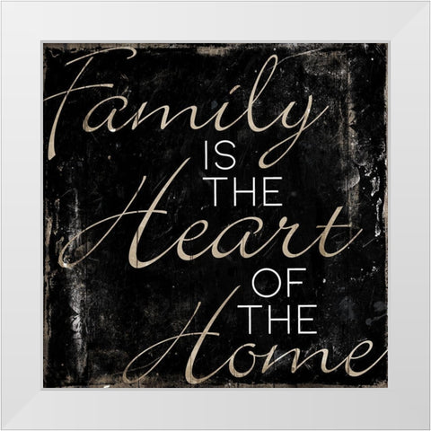 Family Heart Home White Modern Wood Framed Art Print by Villa, Mlli