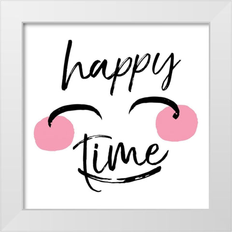 Happy Time White Modern Wood Framed Art Print by Villa, Mlli