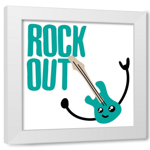 Rock Out White Modern Wood Framed Art Print by Villa, Mlli
