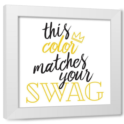 King Of Swag White Modern Wood Framed Art Print by Villa, Mlli