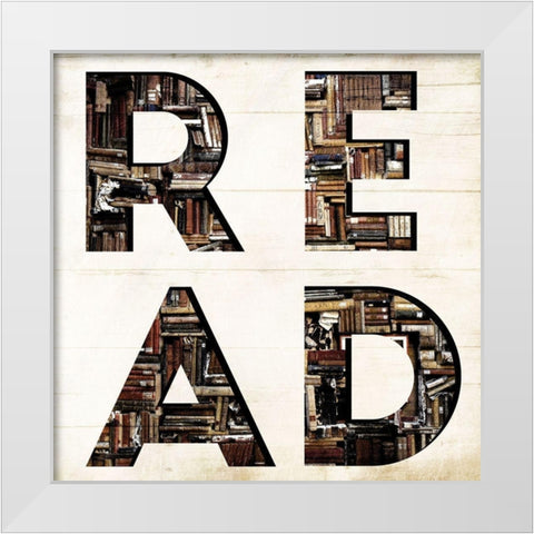 Read Books White Modern Wood Framed Art Print by Villa, Mlli