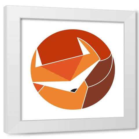 Circular Geo Fox White Modern Wood Framed Art Print by Villa, Mlli