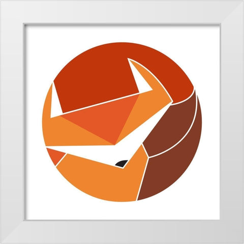 Circular Geo Fox White Modern Wood Framed Art Print by Villa, Mlli