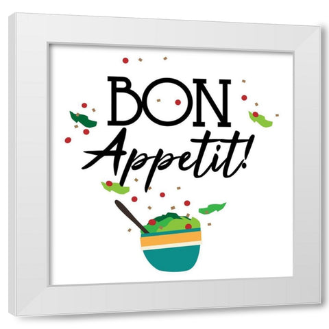 Bon Appetit White Modern Wood Framed Art Print by Villa, Mlli