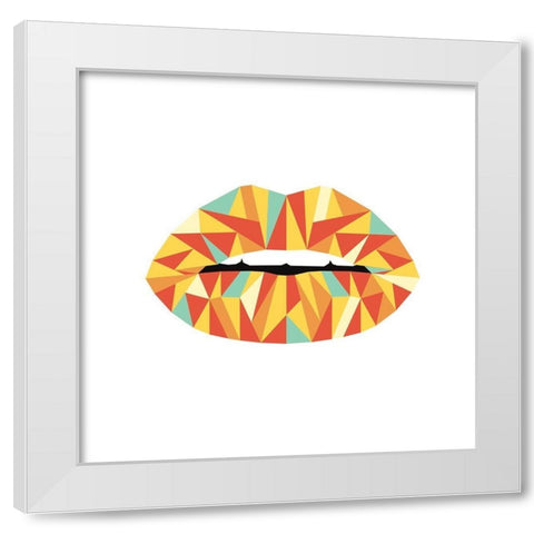 Geo Lips White Modern Wood Framed Art Print by Villa, Mlli