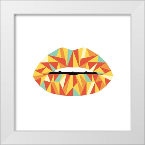 Geo Lips White Modern Wood Framed Art Print by Villa, Mlli