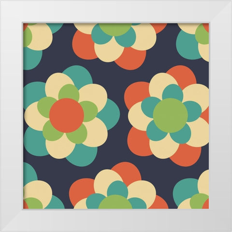 Flower Power White Modern Wood Framed Art Print by Villa, Mlli