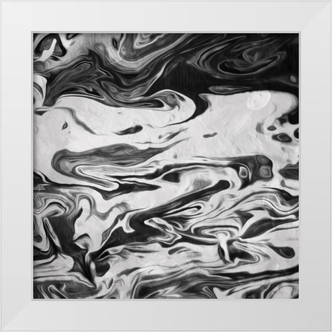 Black And White Gel White Modern Wood Framed Art Print by Villa, Mlli