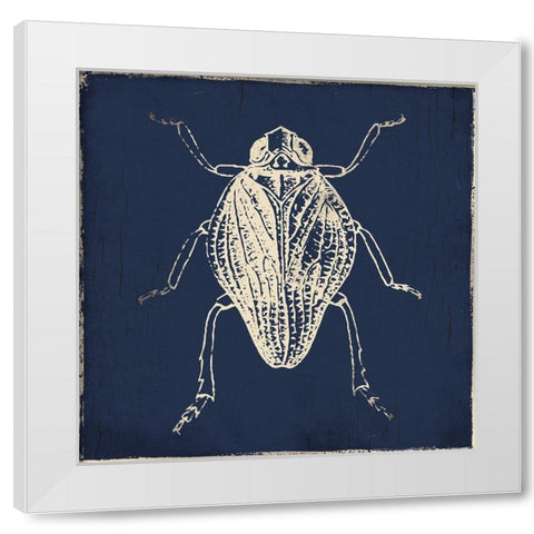 Bug Life Blue One White Modern Wood Framed Art Print by Villa, Milli