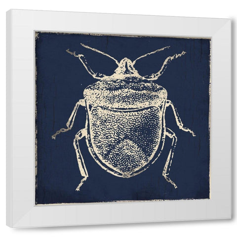 Bug Life Blue Two White Modern Wood Framed Art Print by Villa, Milli