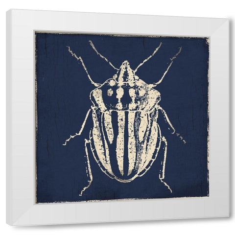 Bug Life Blue Three White Modern Wood Framed Art Print by Villa, Milli