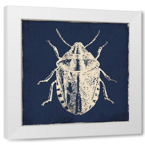Bug Life Blue Four White Modern Wood Framed Art Print by Villa, Milli