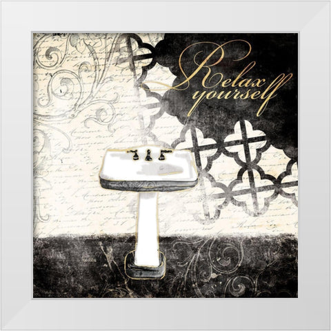Relax Yourself Sink White Modern Wood Framed Art Print by Villa, Mlli