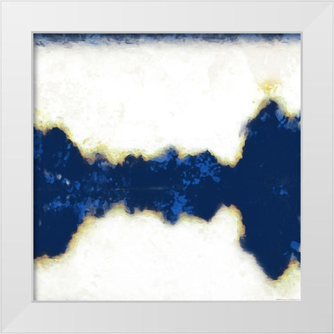 Blue Crack In Time White Modern Wood Framed Art Print by Villa, Mlli