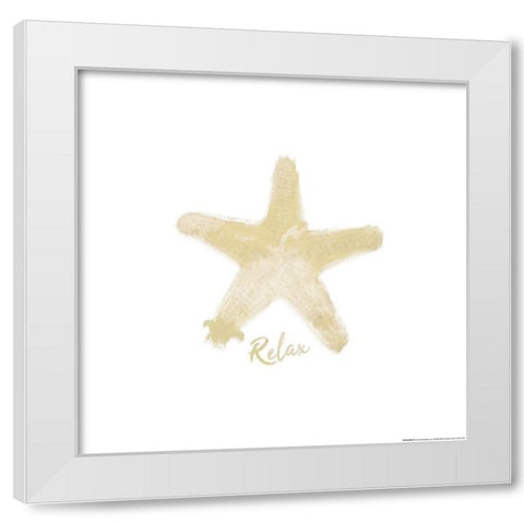 Sandy Star White Modern Wood Framed Art Print by Villa, Mlli