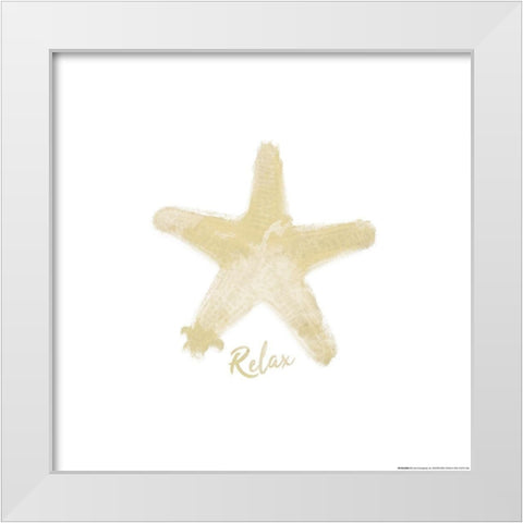 Sandy Star White Modern Wood Framed Art Print by Villa, Mlli