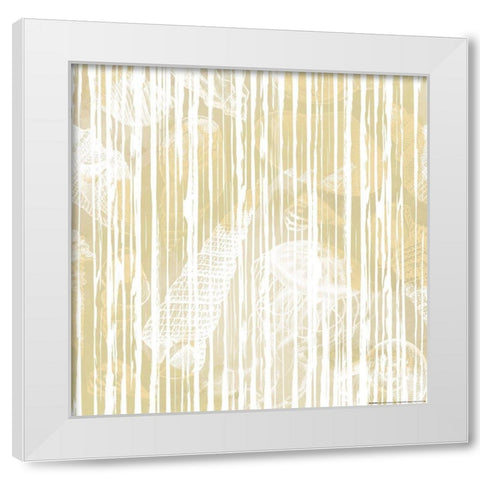 Sandy Stripes White Modern Wood Framed Art Print by Villa, Mlli