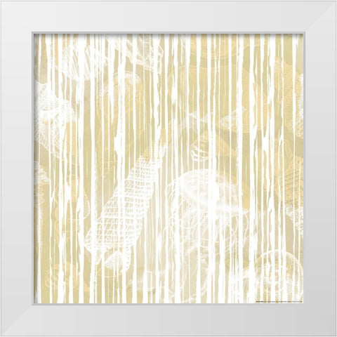 Sandy Stripes White Modern Wood Framed Art Print by Villa, Mlli