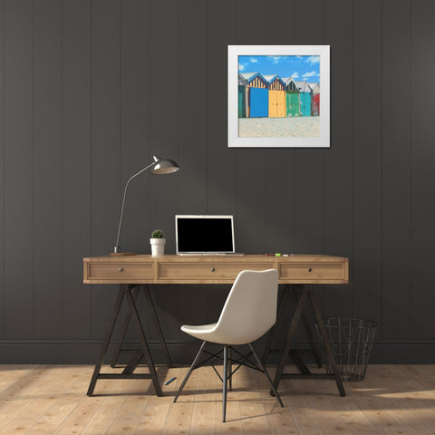 Beach Day White Modern Wood Framed Art Print by Villa, Mlli