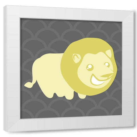 Lion Yellow White Modern Wood Framed Art Print by Villa, Mlli