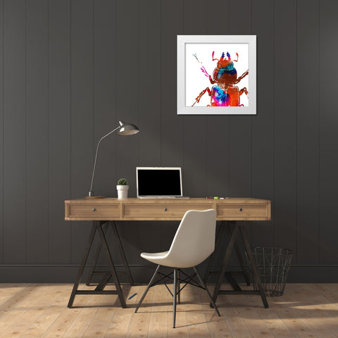 Water Bugs Two White Modern Wood Framed Art Print by Villa, Mlli
