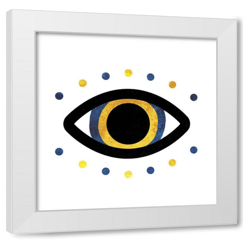 Tribal Eye White Modern Wood Framed Art Print by Villa, Milli