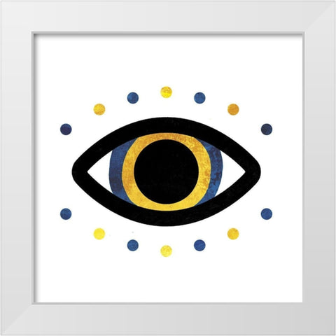 Tribal Eye White Modern Wood Framed Art Print by Villa, Milli