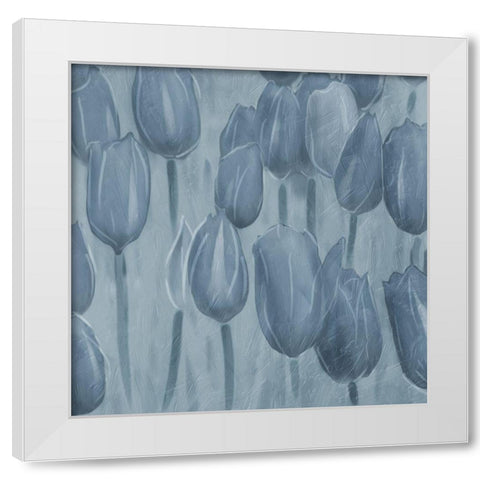 Tulips Patch Blues White Modern Wood Framed Art Print by Villa, Mlli