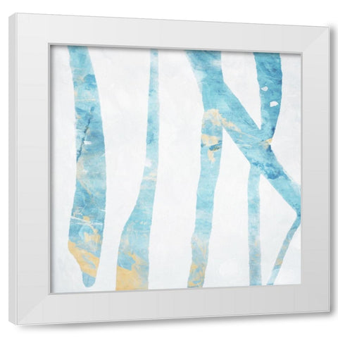 Birch Blue White Modern Wood Framed Art Print by Villa, Milli