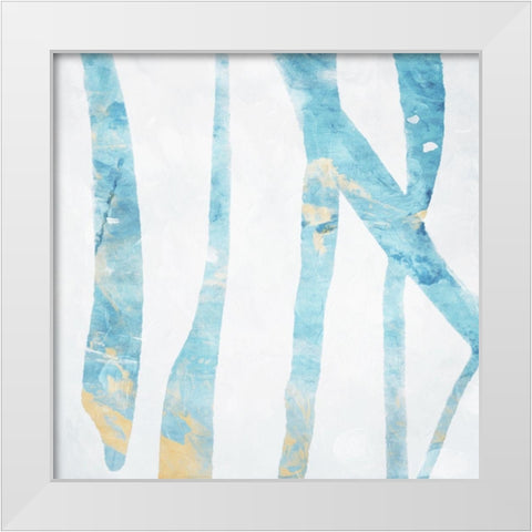 Birch Blue White Modern Wood Framed Art Print by Villa, Milli