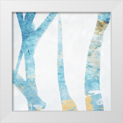 Birch Blue Mate White Modern Wood Framed Art Print by Villa, Milli