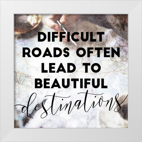 Destination White Modern Wood Framed Art Print by Villa, Mlli