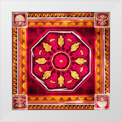 Hot Medallion White Modern Wood Framed Art Print by Villa, Mlli