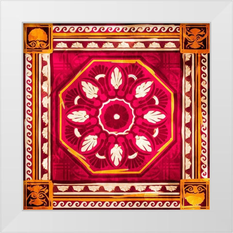 Hot Medallion Mate White Modern Wood Framed Art Print by Villa, Mlli