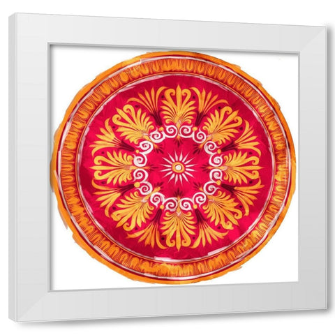 Medallion Plate White Modern Wood Framed Art Print by Villa, Mlli