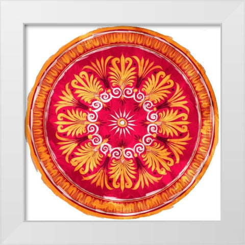 Medallion Plate White Modern Wood Framed Art Print by Villa, Mlli