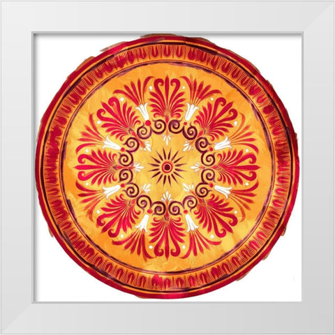 Medallion Plate Reversed White Modern Wood Framed Art Print by Villa, Mlli