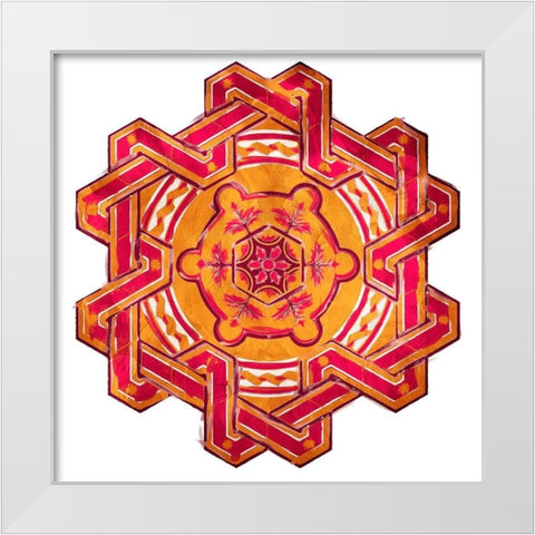 Medallion Plate Mate Reversed White Modern Wood Framed Art Print by Villa, Mlli