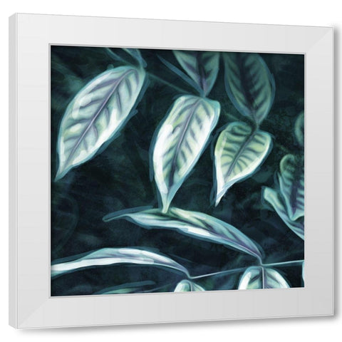 Muted Leaves Mate White Modern Wood Framed Art Print by Villa, Mlli