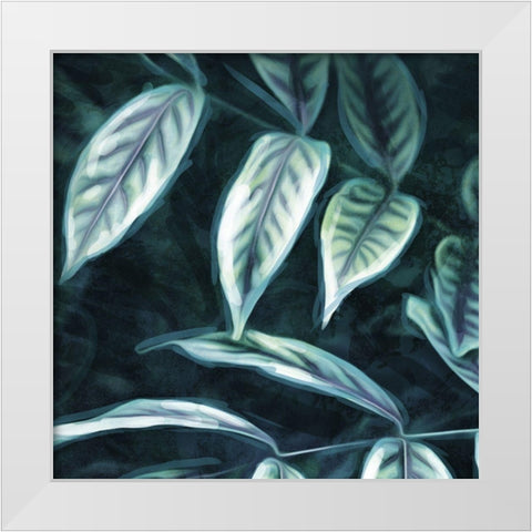 Muted Leaves Mate White Modern Wood Framed Art Print by Villa, Mlli