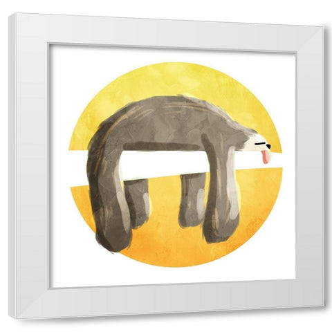 Sleep Sloth White Modern Wood Framed Art Print by Villa, Mlli