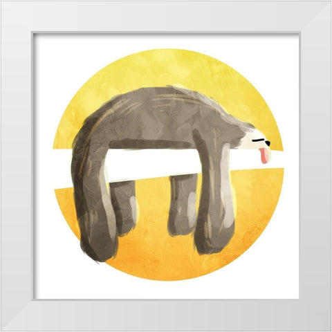 Sleep Sloth White Modern Wood Framed Art Print by Villa, Mlli