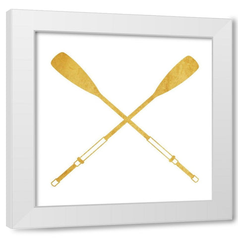Gold Oars White Modern Wood Framed Art Print by Villa, Mlli
