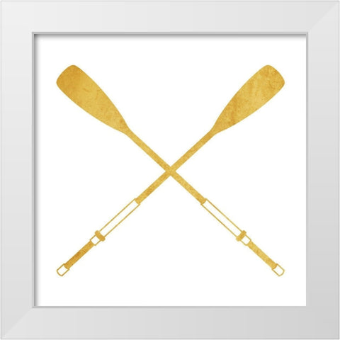 Gold Oars White Modern Wood Framed Art Print by Villa, Mlli