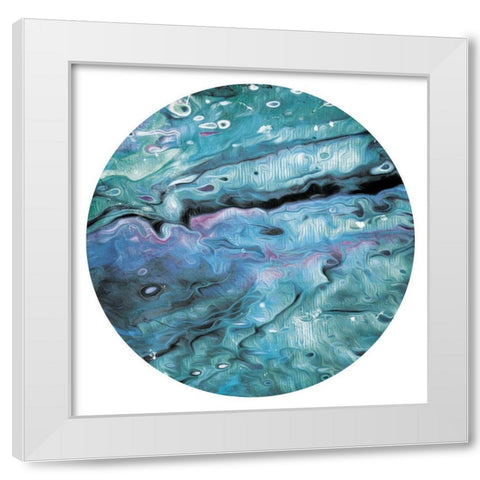 Unclear Waters Circle White Modern Wood Framed Art Print by Villa, Mlli