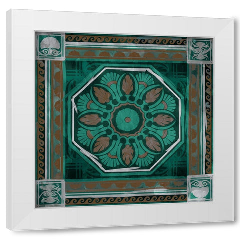 Green Brown Hot Medallion White Modern Wood Framed Art Print by Villa, Milli