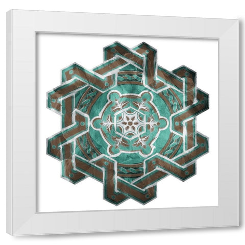 GB Medallion Plate Mate White Modern Wood Framed Art Print by Villa, Mlli